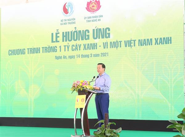 Phát biểu của Bộ trưởng Trần Hồng Hà tại Lễ hưởng ứng Chương trình Trồng 1 tỷ cây xanh - Vì một Việt Nam xanh